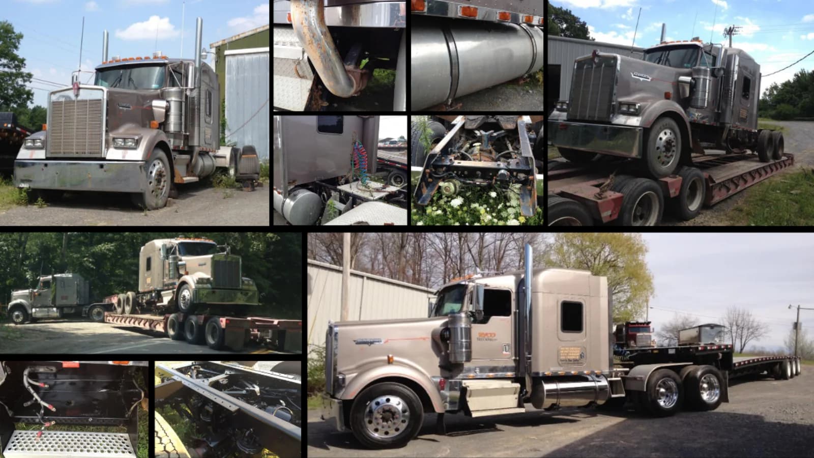 2000 Kenworth restoration, before and after, restored with dad